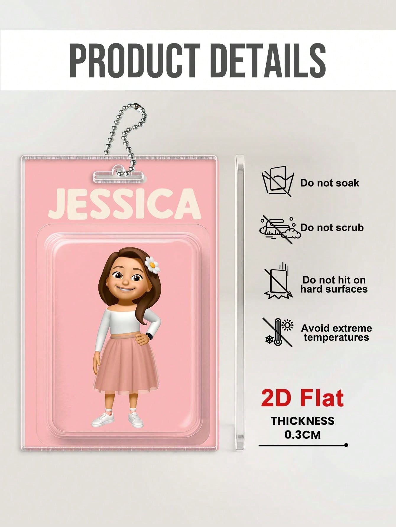 Custom 2D Character Sticker Set Packaging Toy Box Acrylic Keychain